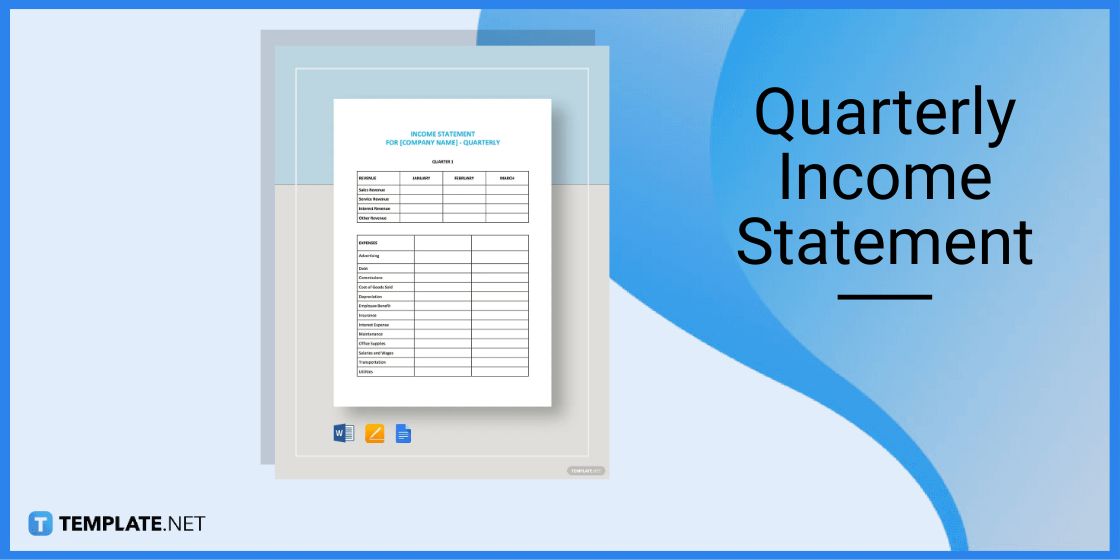 quarterly income statement template