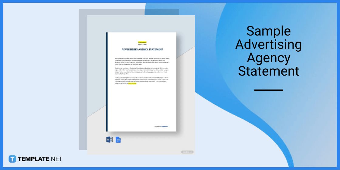 sample advertising agency statement template