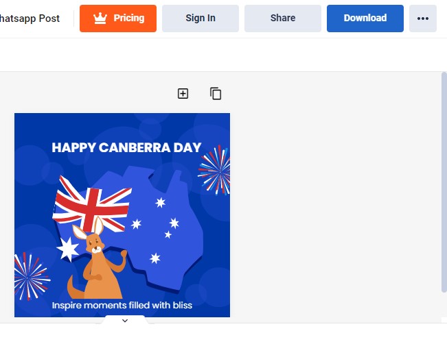 secure a copy of your personalized canberra day whatsapp post image