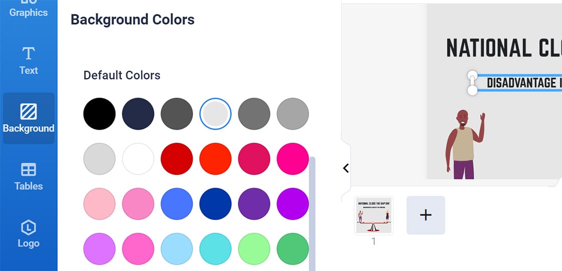 select an agreeable color background