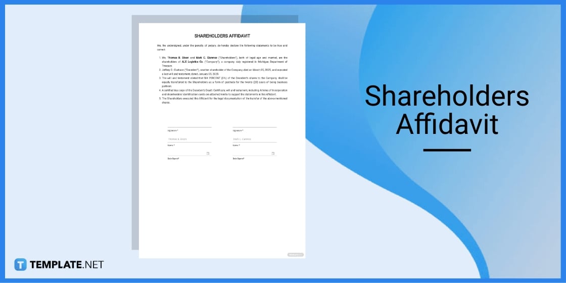 shareholders affidavit template