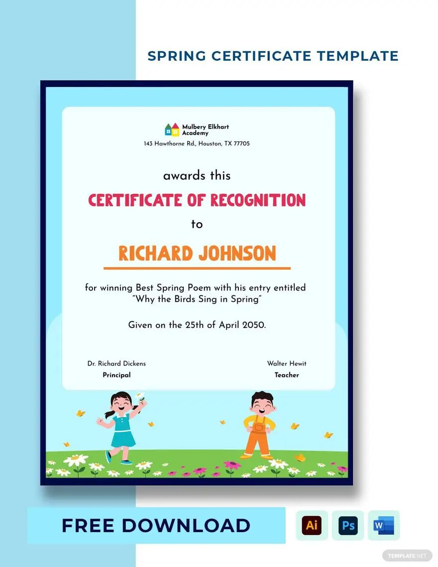 spring certificate