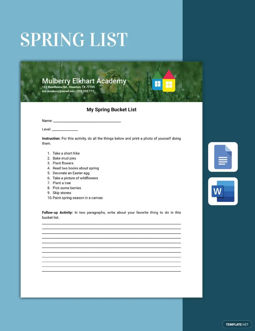liste de printemps