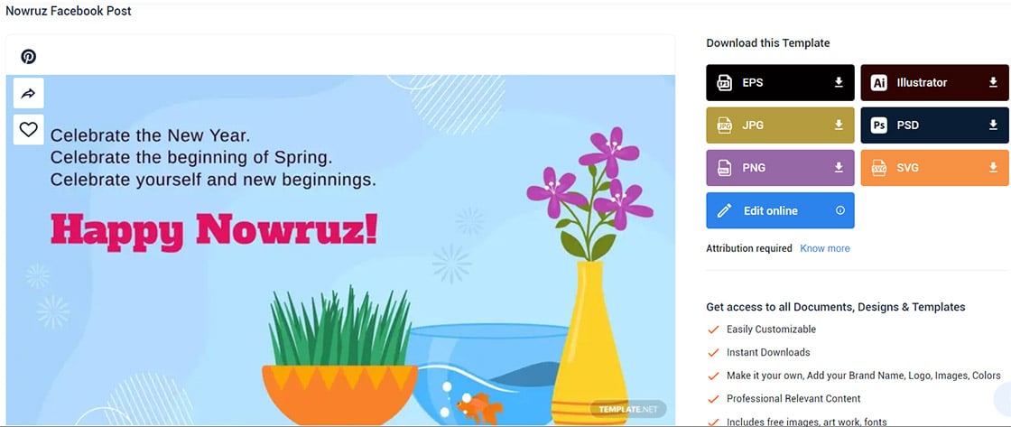use a nowruz facebook post template