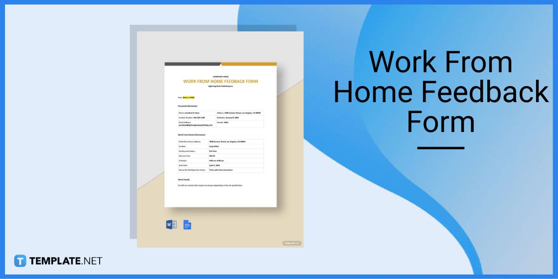 modèle de formulaire de rétroaction sur le travail à domicile