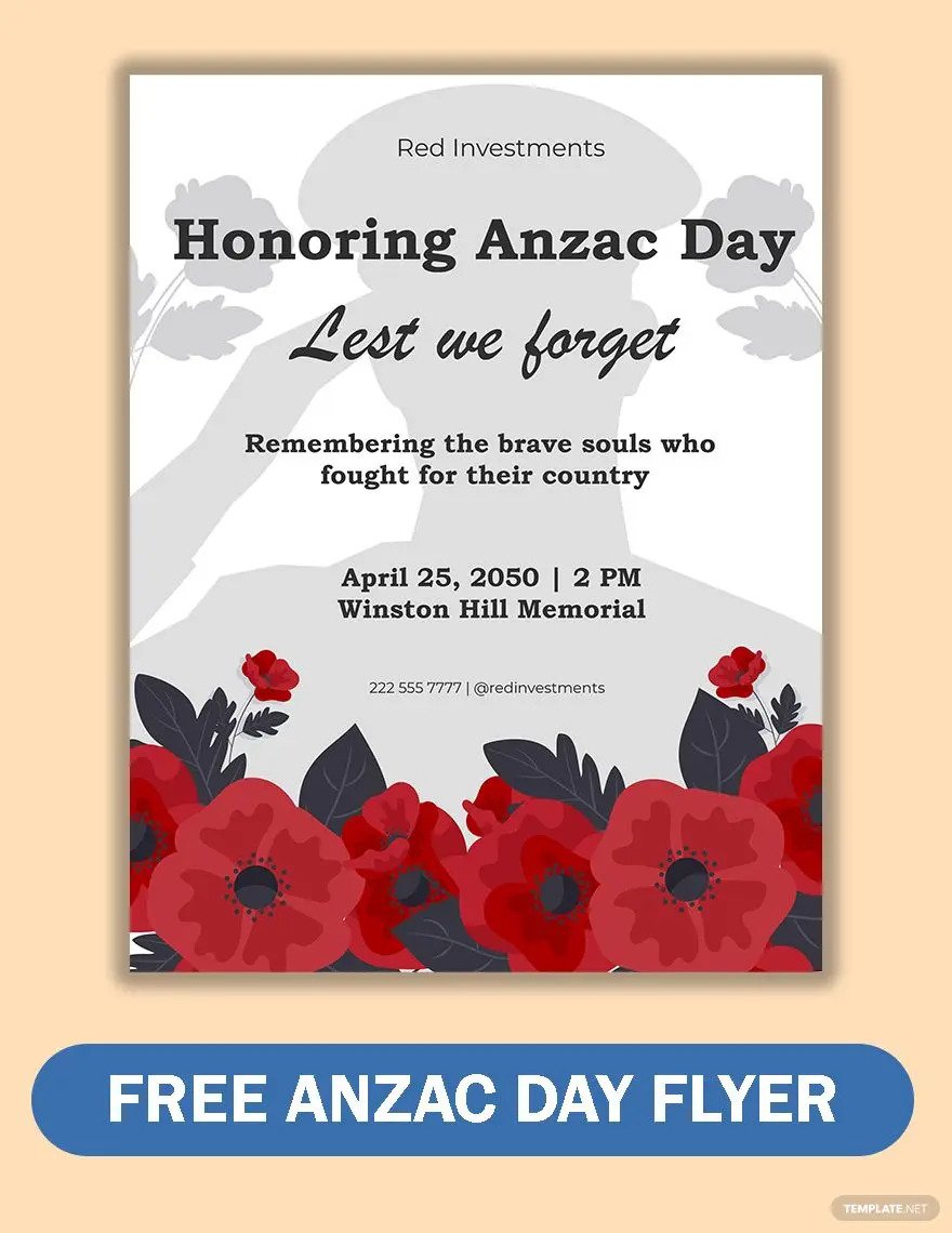 anzac day flyer ideas and examples