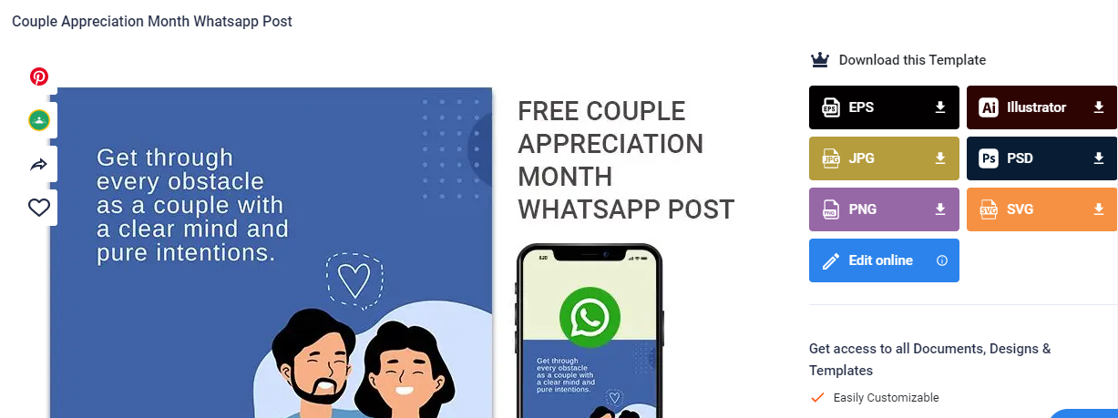 couple appreciation month whatsapp post eps illustrator jpg psd png svg template net