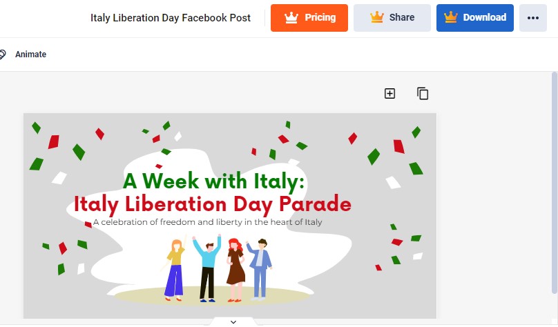 download your custom italy liberation day facebook post image