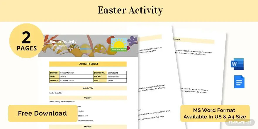 Exemples d'idées d'activités de Pâques