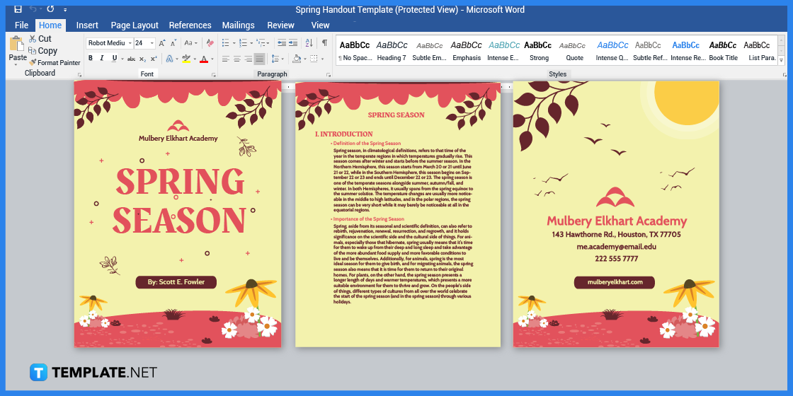 how to build spring handout in microsoft word template example 2023 step