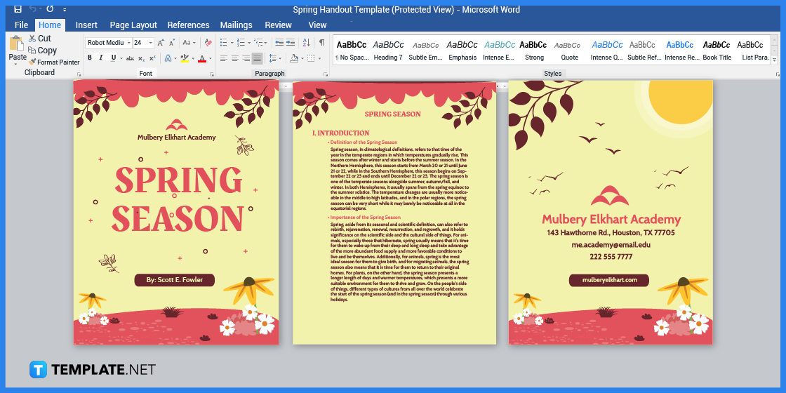 How To Make/Create Spring Handout in Microsoft Word [Template + Example] 2023