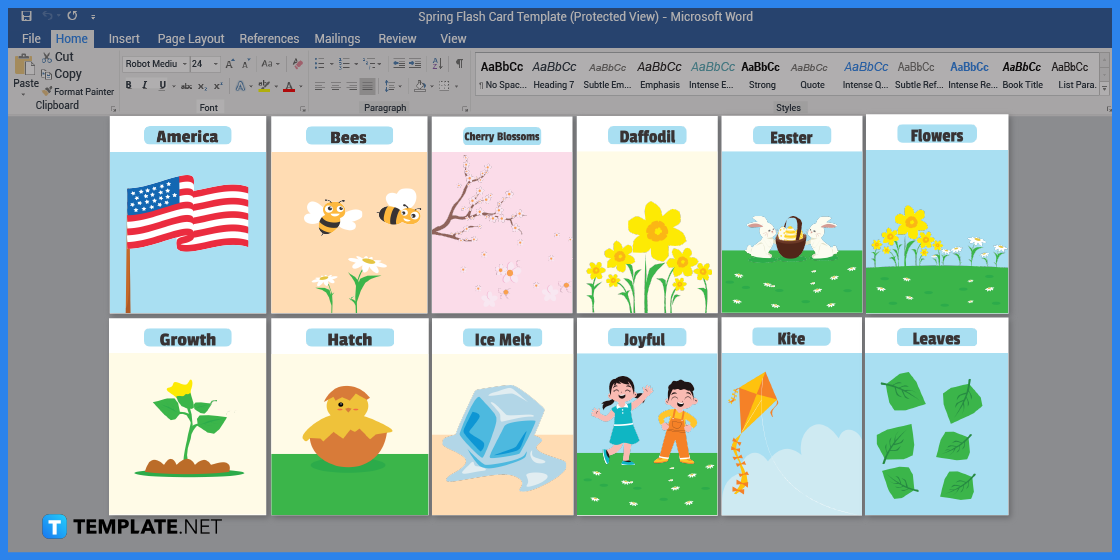 how to create spring flash card in microsoft word template example 2023 step 10