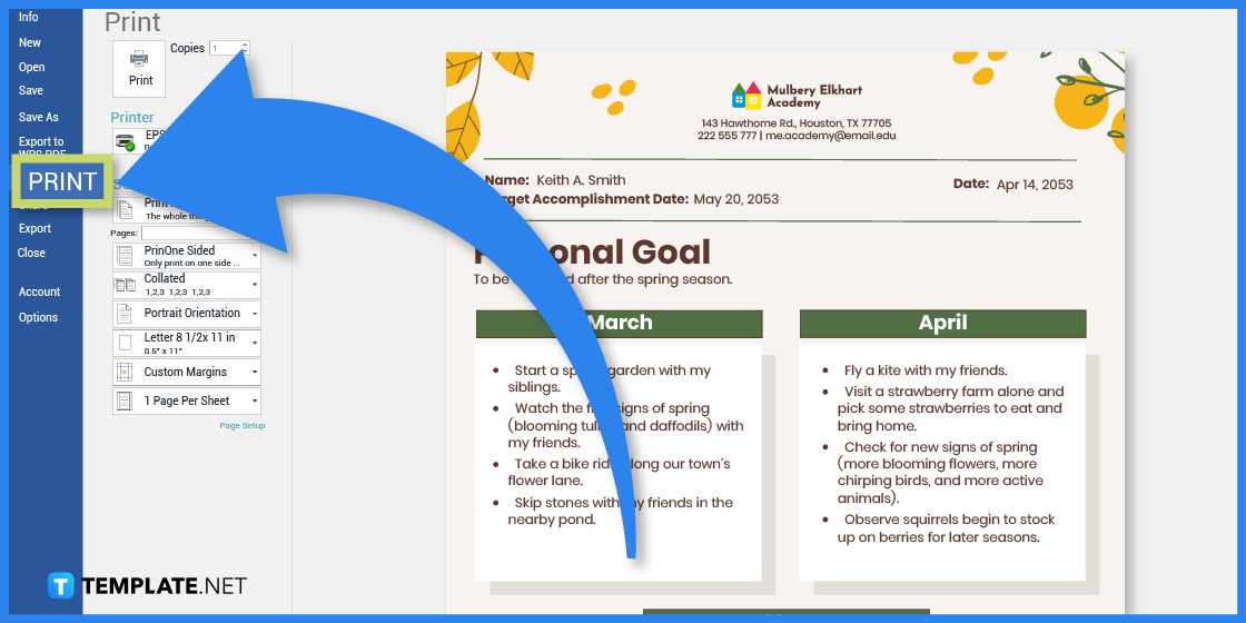 how to create spring goals in microsoft word template example 2023 step