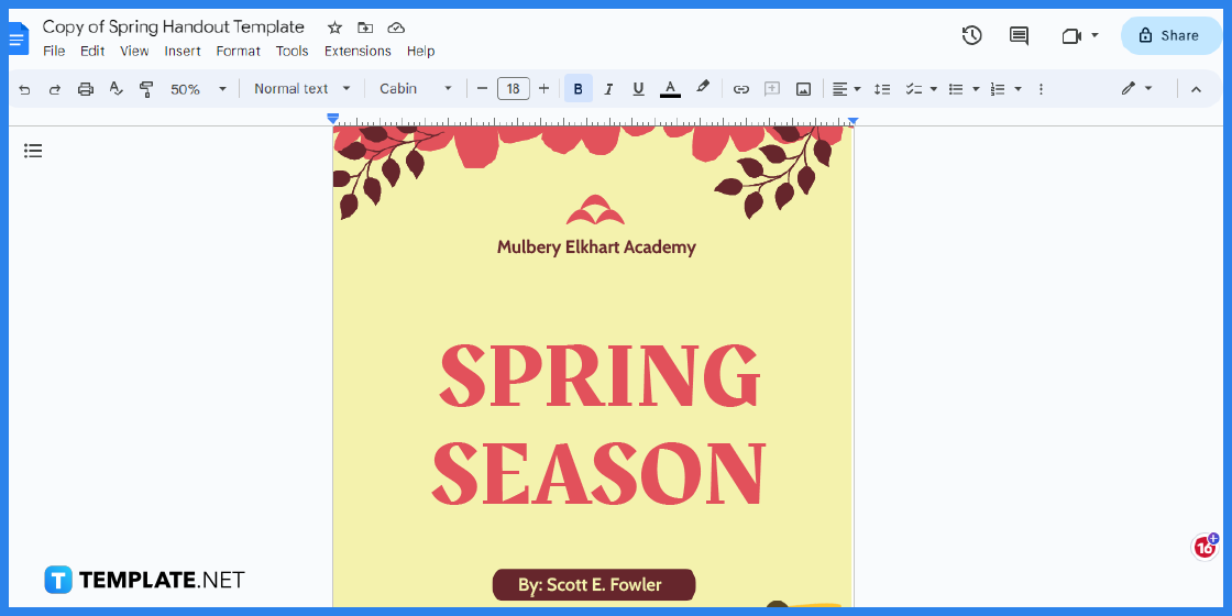 how to create spring handout in google docs template example 2023 step