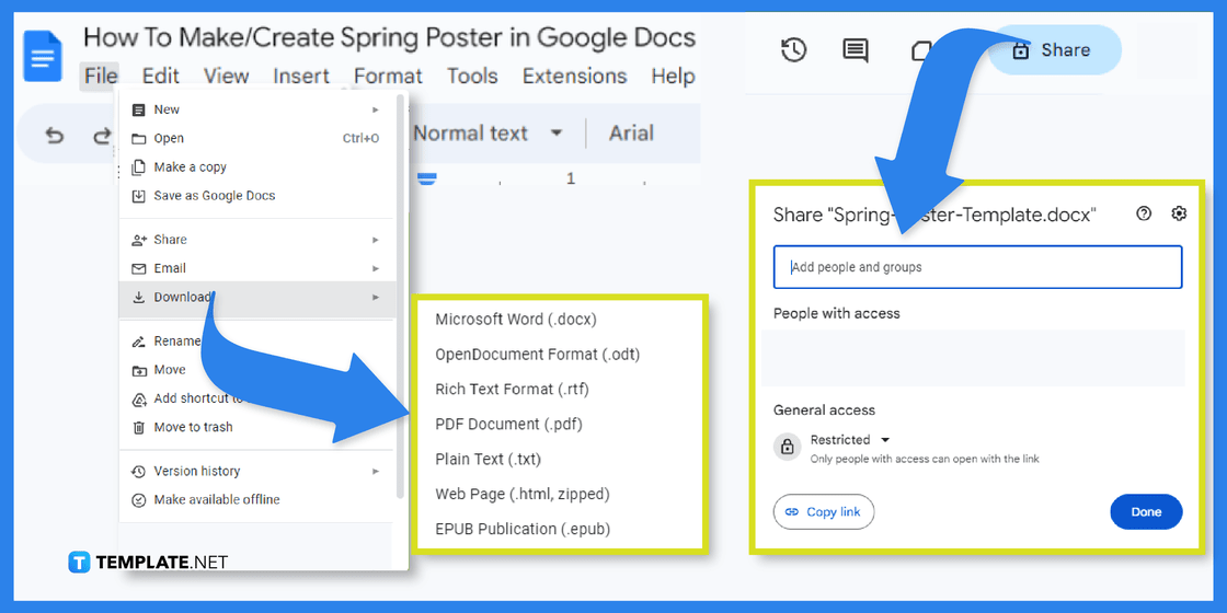 comment créer une affiche de printemps dans l'exemple de modèle google docs 2023 étape 10