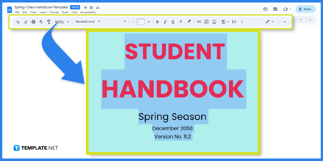 how to create a spring class handbook in google docs template example 2023 step