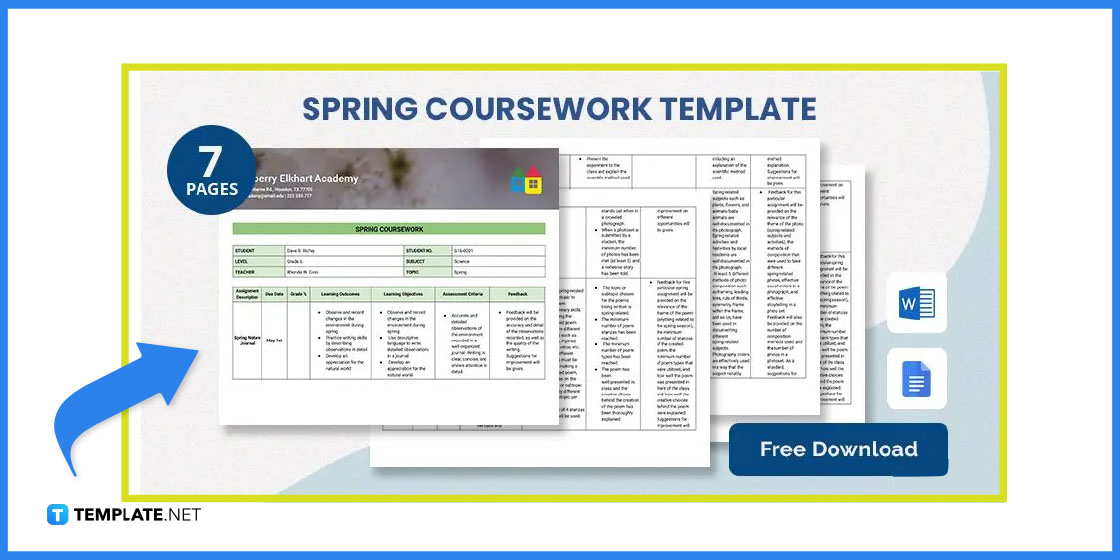 how to create a spring coursework in microsoft word template example 2023 step