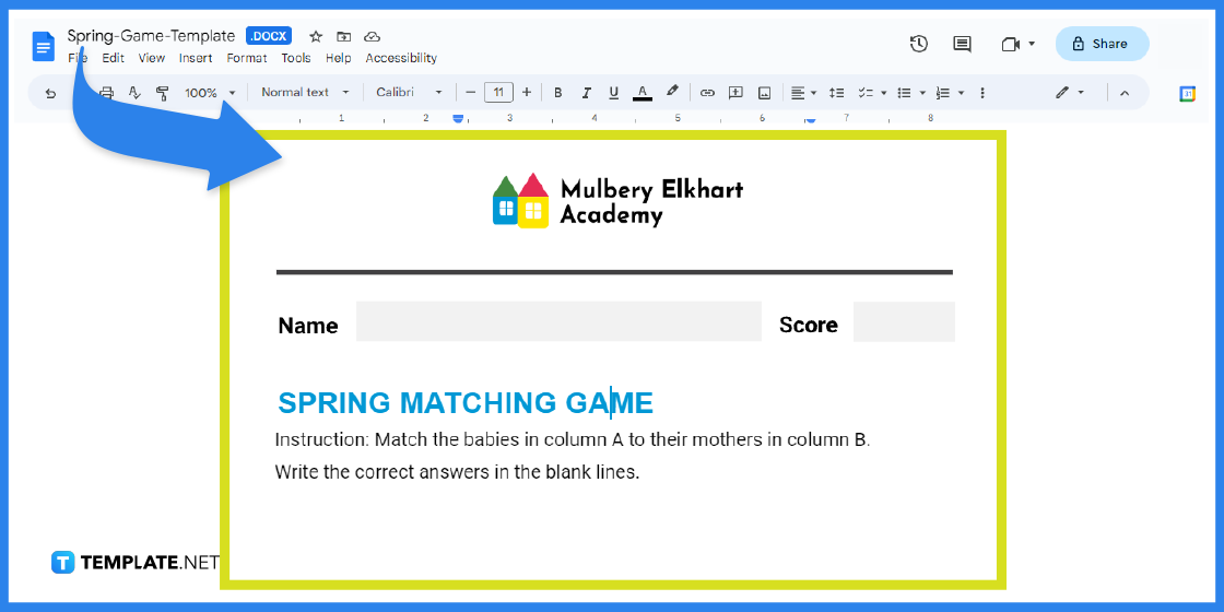 how to create a spring game in google docs template example 2023 step