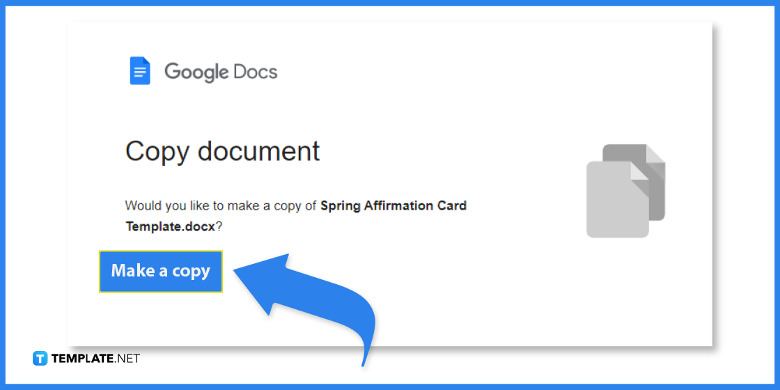 how to make spring affirmation card in google docs template example step