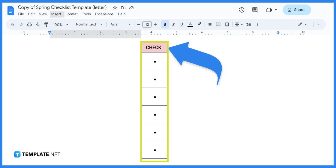 how to make spring checklist in google docs template example 2023 step