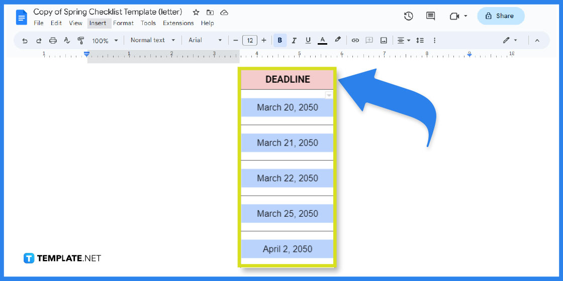 how to make spring checklist in google docs template example 2023 step
