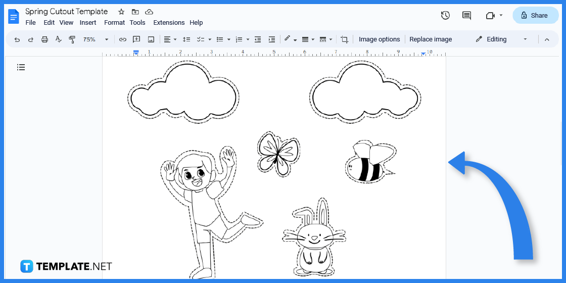 how to make spring cutout in google docs template example 2023 step