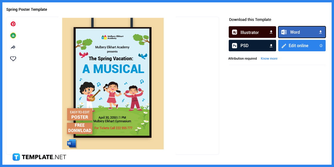 How To Make/Create Spring Poster in Microsoft Word [Template + Example