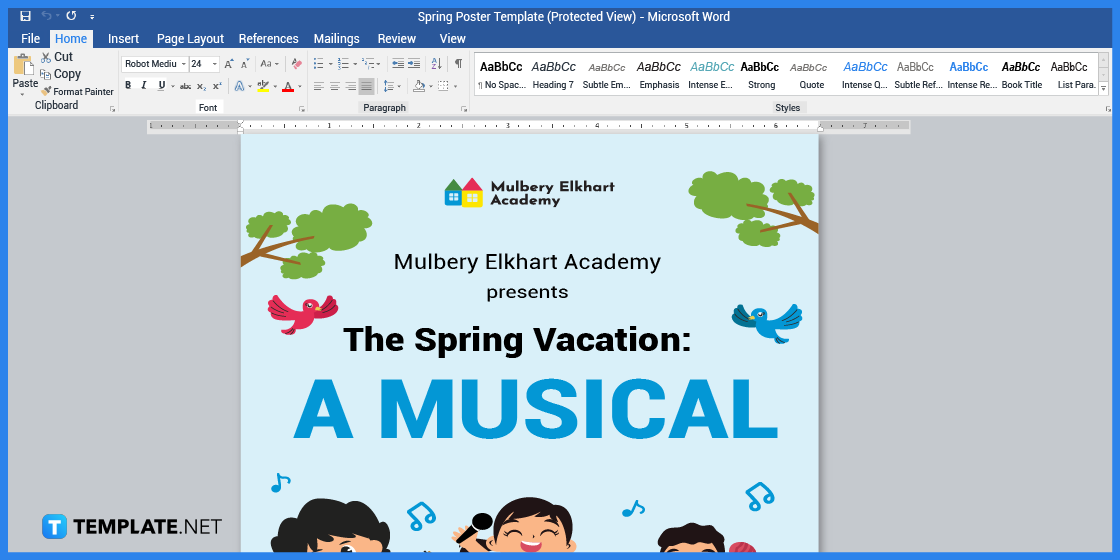 how to make spring poster in microsoft word template example 2023 step