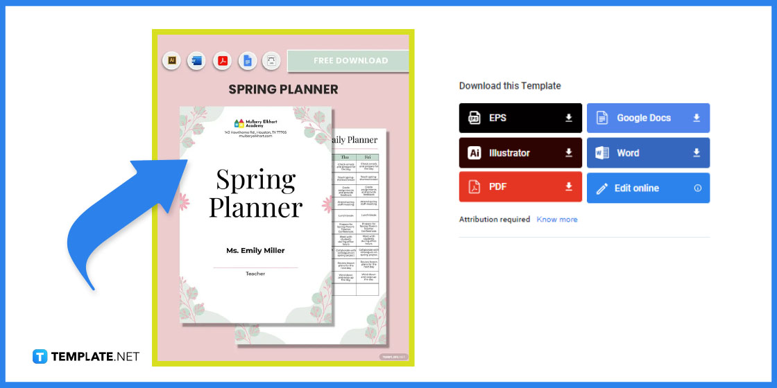 comment faire un planificateur de printemps dans l'exemple de modèle Microsoft Word 2023 étape