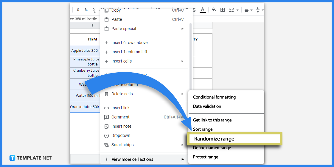 how to randomize a list in google sheets step