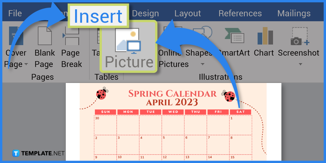 comment créer un calendrier de printemps dans l'exemple de modèle Microsoft Word 2023 étape