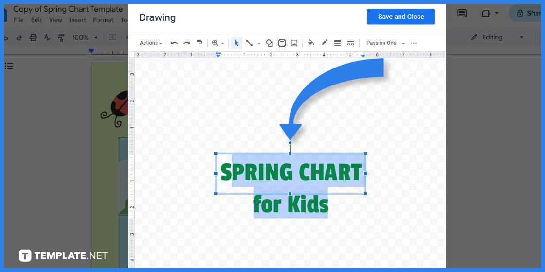 comment créer un graphique de printemps dans l'exemple de modèle google docs 2023 étape