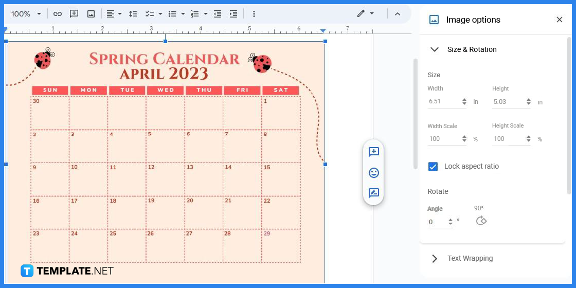 how to make a spring calendar in google docs template example 2023 step