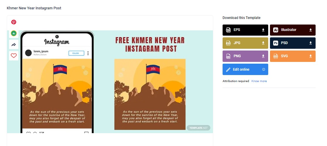 pick out a khmer new year instagram post template