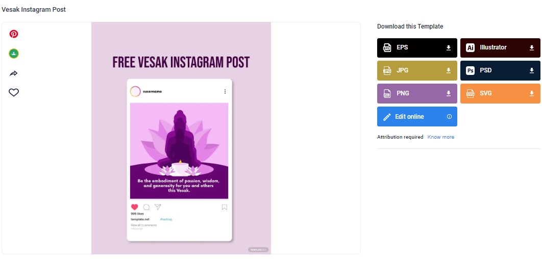 pick out a vesak instagram post template