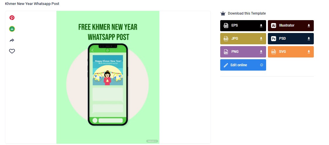 select a khmer new year whatsapp post template