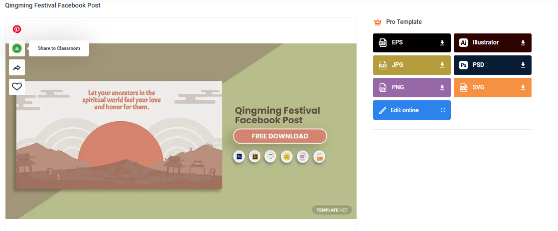select a qingming festival facebook post template