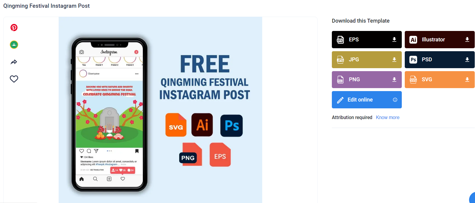 select a qingming festival instagram post template