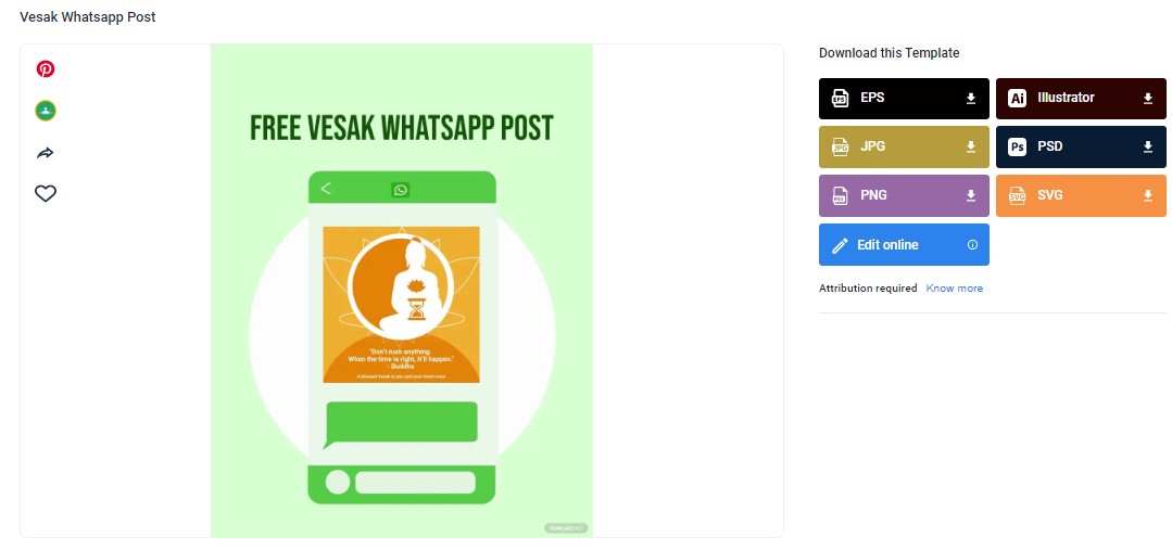 select a vesak whatsapp post template