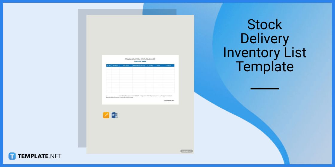 stock delivery inventory list template for google sheets
