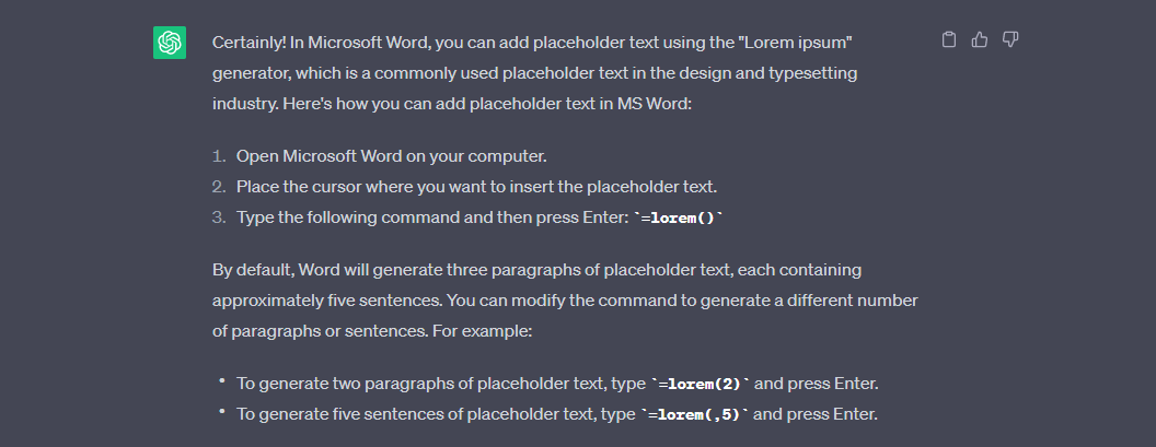 pouvez-vous me montrer comment ajouter du texte d'espace réservé dans ms word
