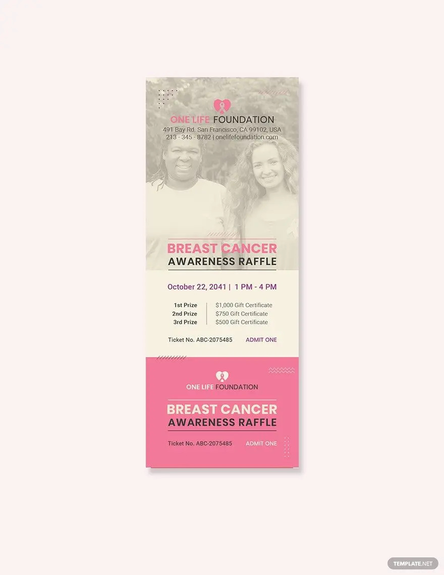 cancer awareness raffle ticket ideas and examples