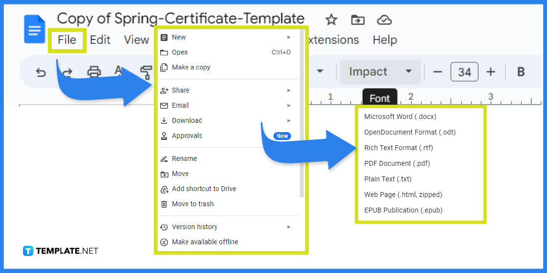 how to build spring certificate in google docs template example 2023 step