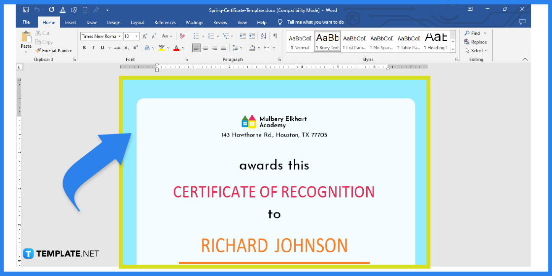 how to build spring certificate in microsoft word template example 2023 step