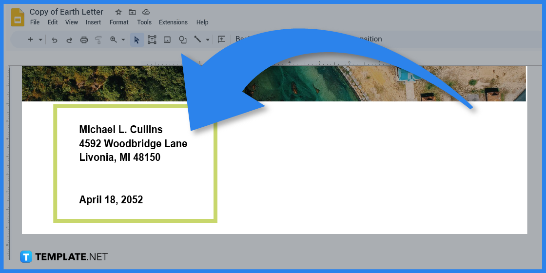 how to create earth letter in google docs template example 2023 step
