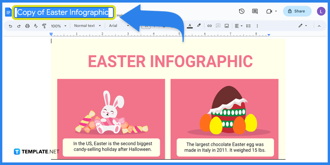 comment créer une infographie de Pâques dans l'exemple de modèle google docs 2023 étape