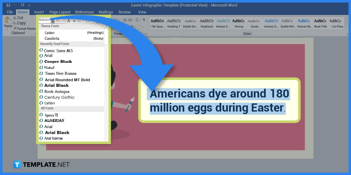 comment créer une infographie de Pâques dans l'exemple de modèle Microsoft Word 2023 étape 10