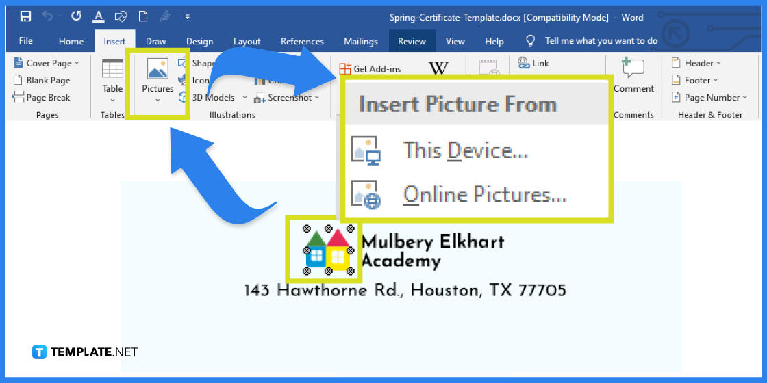 how to create spring certificate in microsoft word template example 2023 step