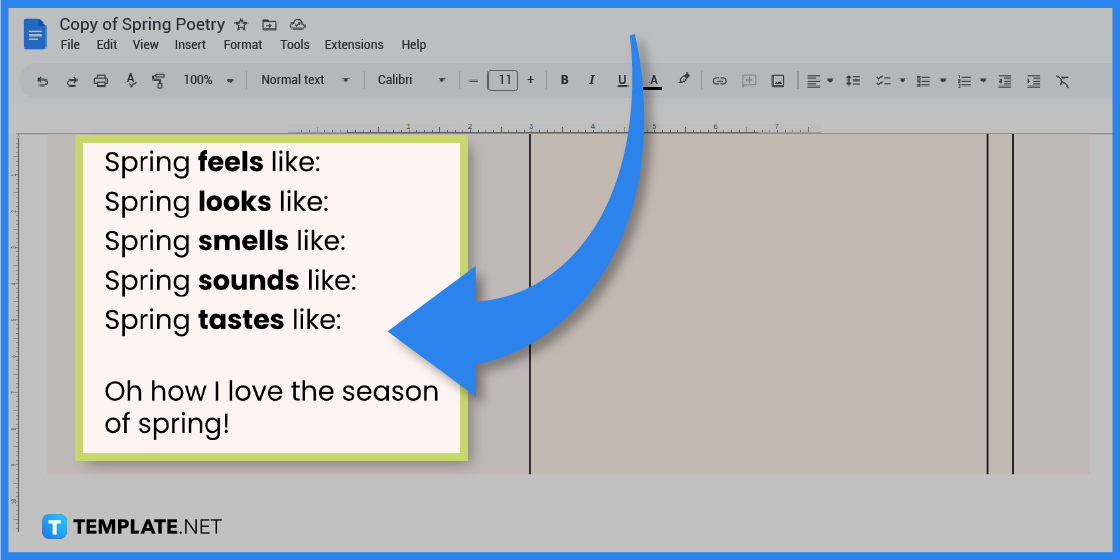 how to create spring poem in google docs template example 2023 step