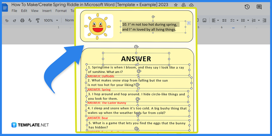 how to create spring riddle in microsoft word template example 2023 step